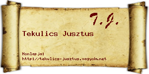 Tekulics Jusztus névjegykártya
